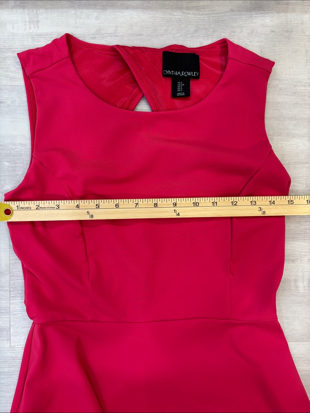 Cynthia Rowley Sleeveless Fit-and-Flare Dress in Fuchsia Open Back Small - Picture 6 of 8